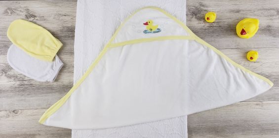 Hooded Towel and Bath Mittens