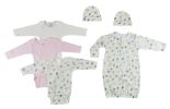 Gown, Onezies and Caps - 6 pc Set