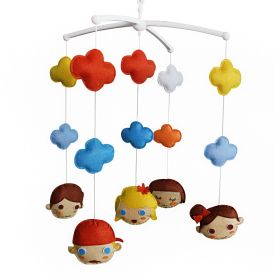 Colorful Happy Boys Girls Baby Crib Mobile Infant Room Nursery Decor Hanging Musical Mobile Crib Toy