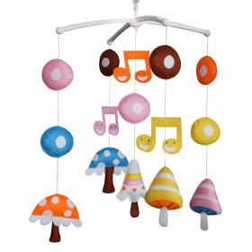 Baby Crib Mobile Colorful Singing Mushroom Handmade Musical Mobile Baby Shower Gift Nursery Decor