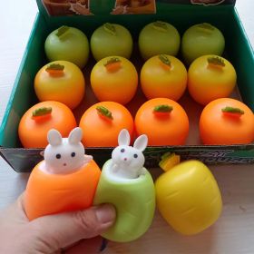 1pc Easter Egg Squeeze Carrot Rabbit Egg Squeeze Squeeze Cup Pocket Small Animal Pinch Pinch Novelty Decompression Toy Children's Day Gift