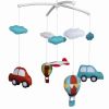 Blue Red Cars Airplane Hot Air Balloon Baby Musical Crib Mobile Handmade Infant Gift Boys Girls Nursery Room Decor