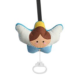 Baby Handmade Angel Pull String Musical Box for Crib Stroller Travel Appease