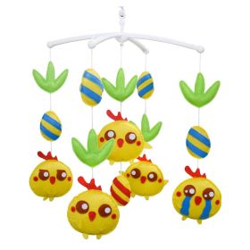 Handmade Cute Yellow Chicks Baby Crib Mobile Non-Woven Musical Mobile Crib Toy Nursery Room Decor