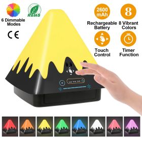 Touch Control Night Light 8-Color Change 6 Level Dimmable Light Brightness Table Lamp Portable Timer Lamp