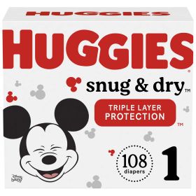 Huggies Snug & Dry Baby Diapers Size 1;  Count 108