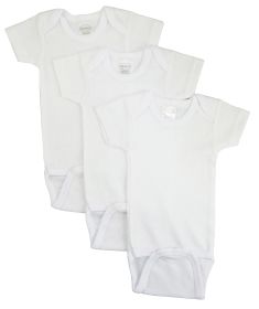 White Short Sleeve One Piece 3 Pack (Color: White, size: large)