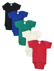 Unisex Baby 5 Pc Onezies (Color: Black/Blue/Green/Red, size: Newborn)