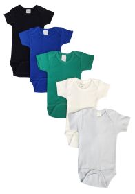 Unisex Baby 5 Pc Onezies (Color: Black/Blue/Green, size: Newborn)