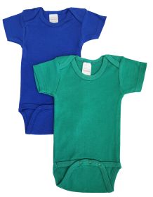 Unisex Baby 2 Pc Onezies (Color: Blue/Green, size: Newborn)