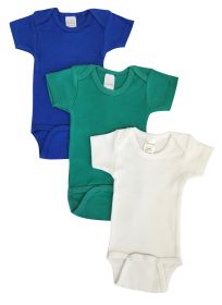 Unisex Baby 3 Pc Onezies (Color: Blue/Green/, size: Newborn)