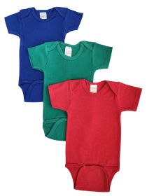 Unisex Baby 3 Pc Onezies (Color: Blue/Green/Red, size: Newborn)
