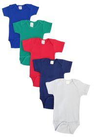 Unisex Baby 5 Pc Onezies (Color: Blue/Green/Red/Navy, size: large)