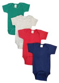 Unisex Baby 4 Pc Onezies (Color: Green/Grey/Red/Navy, size: medium)