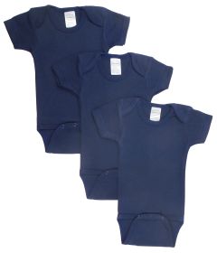 Navy Bodysuit Onezies (Pack of 3) (Color: navy, size: small)