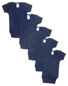 Navy Bodysuit Onezies (Pack of 5) (Color: navy, size: large)