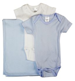 Baby Boy 3 Pc Layette Sets (Color: White, size: Newborn)