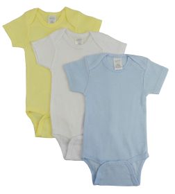 Pastel Boys Short Sleeve Variety Pack (Color: Blue/Yellow/White, size: large)