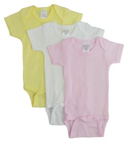 Pastel Girls Short Sleeve Variety Pack (Color: Pink/Yellow/White, size: large)
