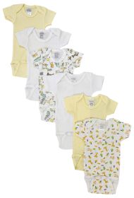 Unisex Baby 6 Pc Bodysuits (Color: White, size: Newborn)