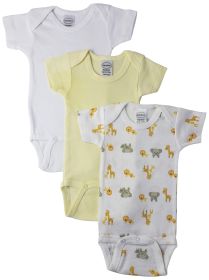 Unisex Baby 3 Pc Bodysuits (Color: White, size: Newborn)