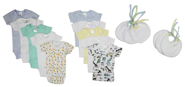 Baby Boy 16 Pc Layette Sets (Color: White/Blue, size: small)