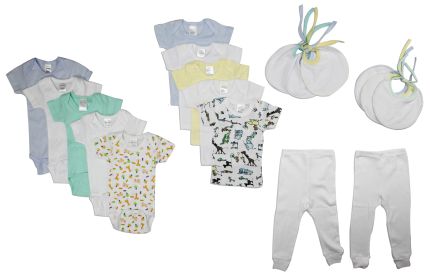 Baby Boy 18 Pc Layette Sets (Color: White/Blue, size: Newborn)