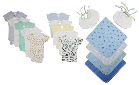 Baby Boy 20 Pc Layette Sets (Color: White/Blue, size: Newborn)