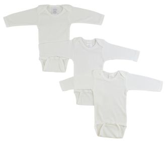 Long Sleeve White Onezie 3 Pack (Color: White, size: large)