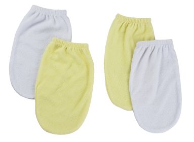 Washcloth Mitt - 4 pc Set (Color: White/Yellow, size: Newborn)