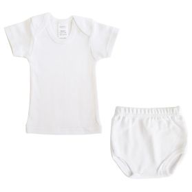 White Interlock T- Shirt & Panty Set (Color: White, size: large)
