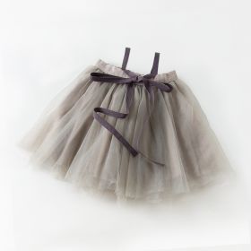 Children's Mesh Pettiskirt Gauze Skirt (Option: Japanese Gray Spot-1 6 Years Old Spot)