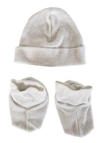 Baby Cap and Bootie Set (Color: Grey, size: One Size)