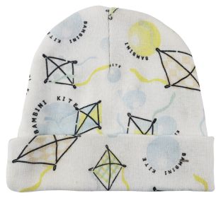 Printed Baby Cap (Color: White, size: Newborn)