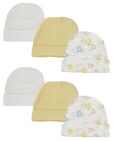 Baby Boy, Baby Girl, Unisex Infant Caps (Pack of 6) (Color: White, size: Newborn)