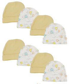 Baby Boy, Baby Girl, Unisex Infant Caps (Pack of 8) (Color: White, size: Newborn)