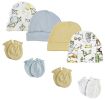 Baby Boys Caps and Mittens (Pack of 8)