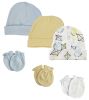 Baby Boys Caps and Mittens (Pack of 6)