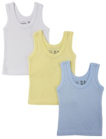 Boys Pastel Tank Top 3 Pack (Color: Blue/Yellow/White, size: Newborn)