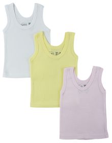 Girls Pastel Tank Top 3 Pack (Color: Pink/Yellow/White, size: small)