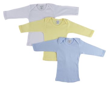 Boys Pastel Variety Long Sleeve Lap T-shirts (Color: Blue/Yellow/White, size: large)