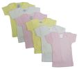Girls Pastel Variety Short Sleeve Lap T-shirts 6 Pack