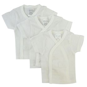 White Side Snap Short Sleeve Shirt - 3 Pack (Color: White, size: Newborn)