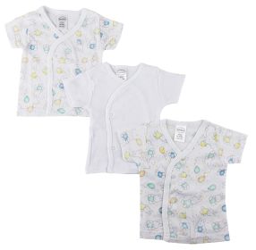 Infant Side Snap Short Sleeve Shirt - 3 Pack (Color: White, size: Newborn)