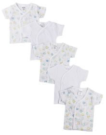 Infant Side Snap Short Sleeve Shirt - 5 Pack (Color: White, size: Newborn)