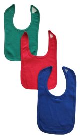 3 Baby Bibs (Color: Green/Red/Blue, size: One Size)