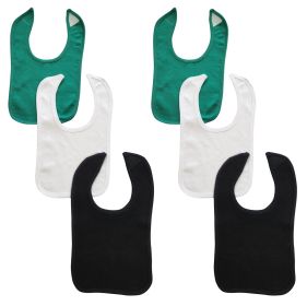 6 Baby Bibs (Color: Green/White/Black, size: One Size)