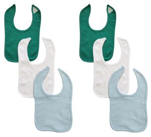 6 Baby Bibs (Color: Green/White/Blue, size: One Size)