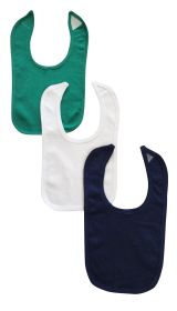 3 Baby Bibs (Color: Green/White/Navy, size: One Size)