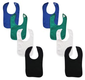 8 Baby Bibs (Color: Blue/Green/White/Black, size: One Size)